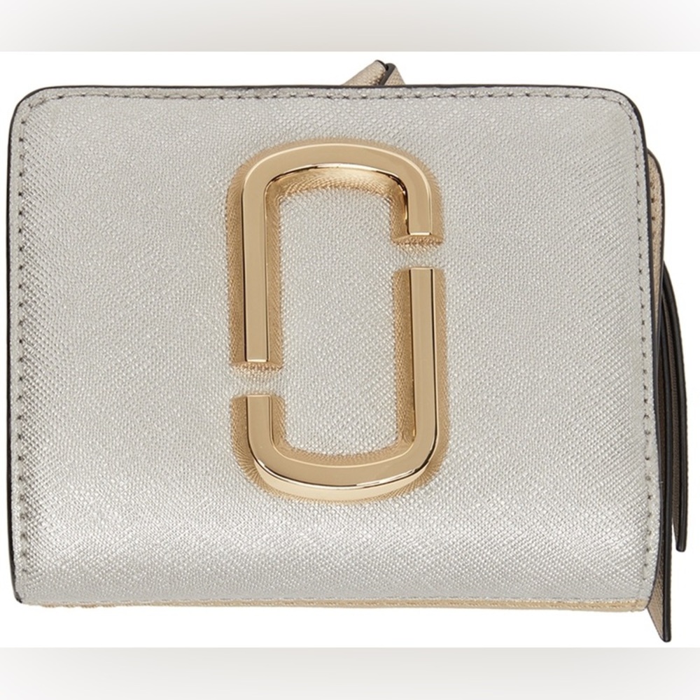 Marc Jacobs Silver & Gold Mini 'The Snapshot' Compact Wallet NWT